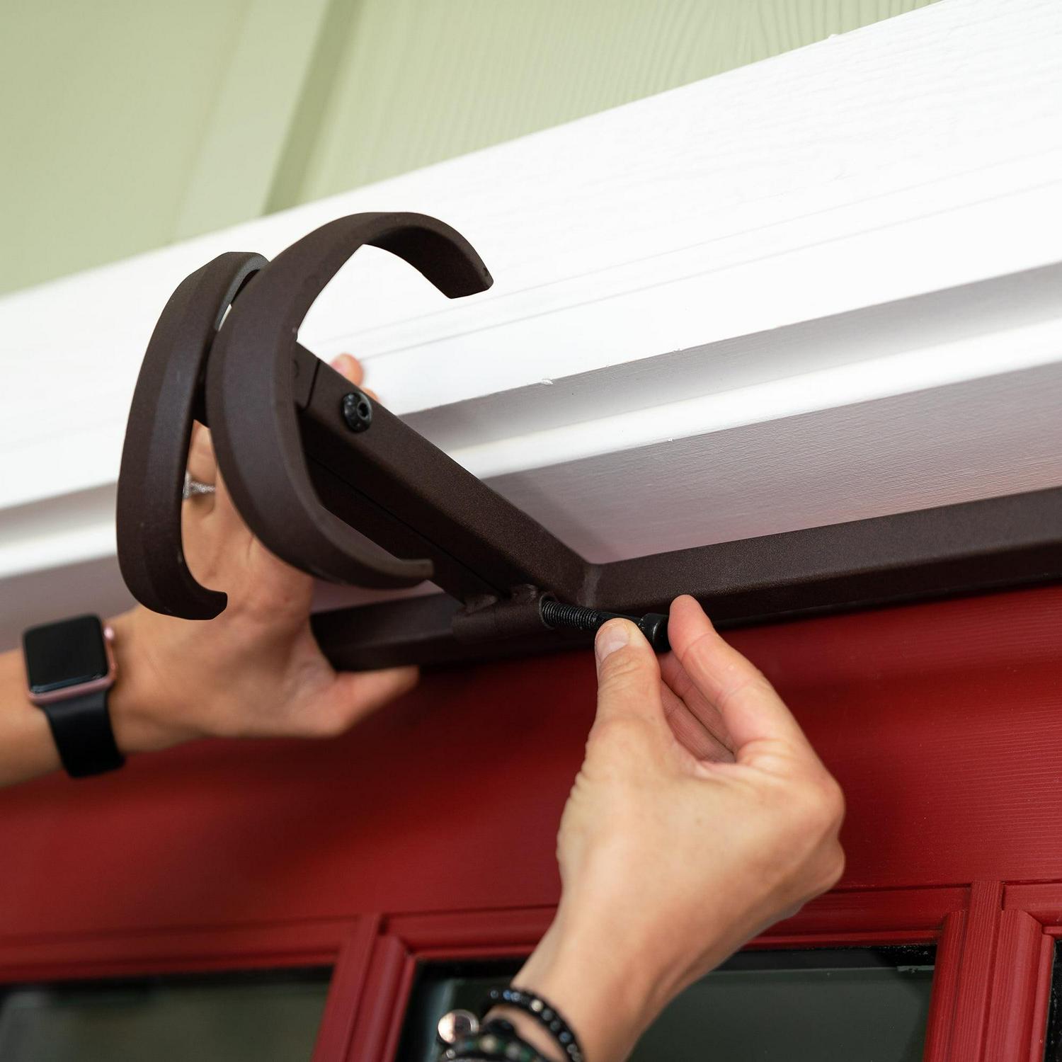 Village Lighting Garland Hanger - Double Door (52-82 Inch Doors) (Brown) - Image 3