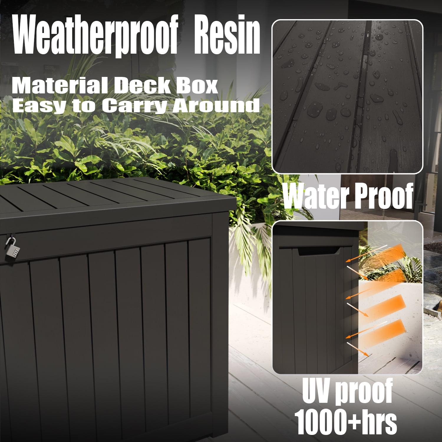 Vineego 230 Gallon Resin Deck Box Large Outdoor Storage for Patio Furniture, Garden Tools, Pool Supplies, Weatherproof and UV Resistant, Dark Black - Image 3