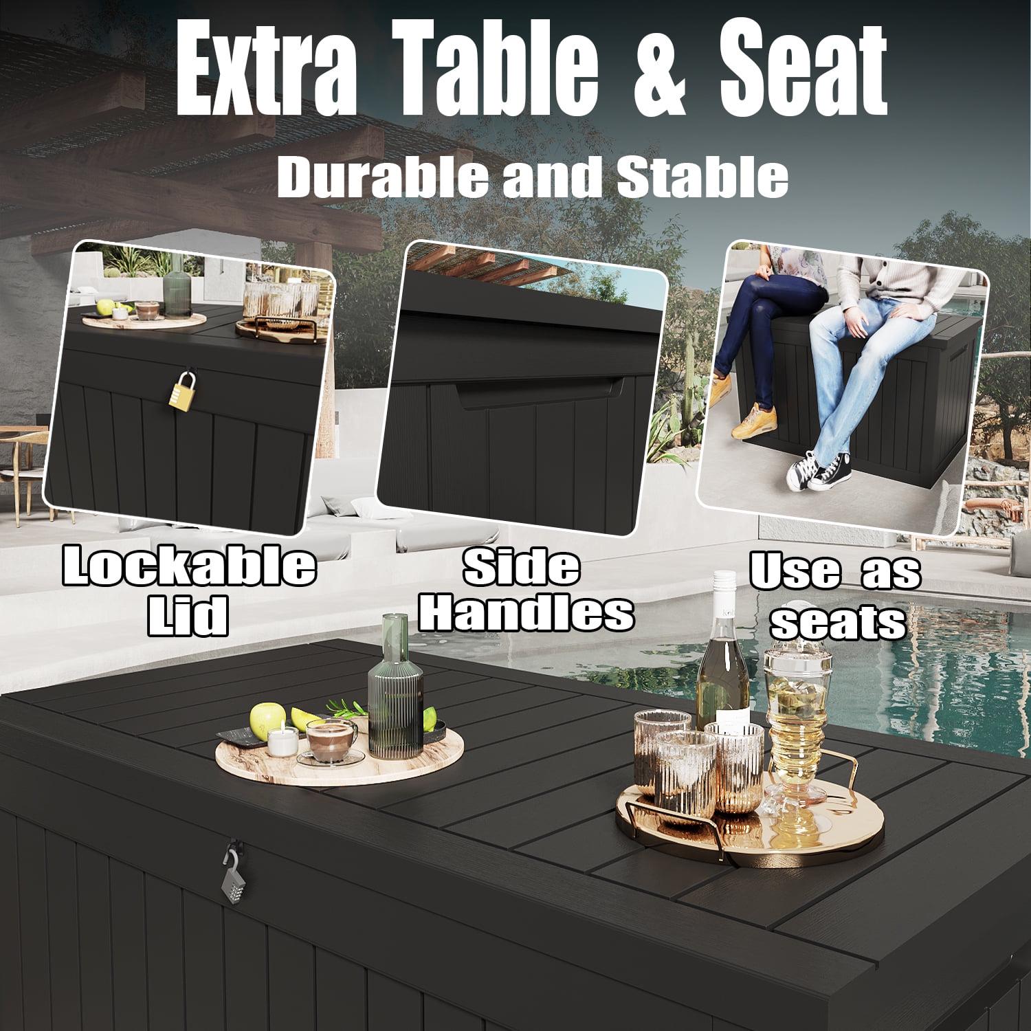 Vineego 230 Gallon Resin Deck Box Large Outdoor Storage for Patio Furniture, Garden Tools, Pool Supplies, Weatherproof and UV Resistant, Dark Black - Image 5