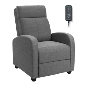 Vineego Fabric Single Massage Recliner Chair with Thick Seat Cushion and Backrest, Gray Fabric, Gray