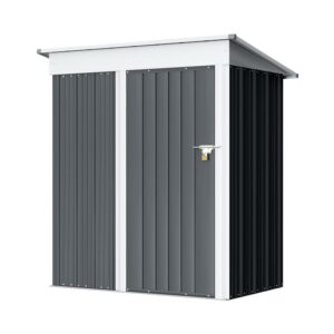 Vineego Metal Outdoor Storage Shed with Door & Lock, 5' x 3', Gray