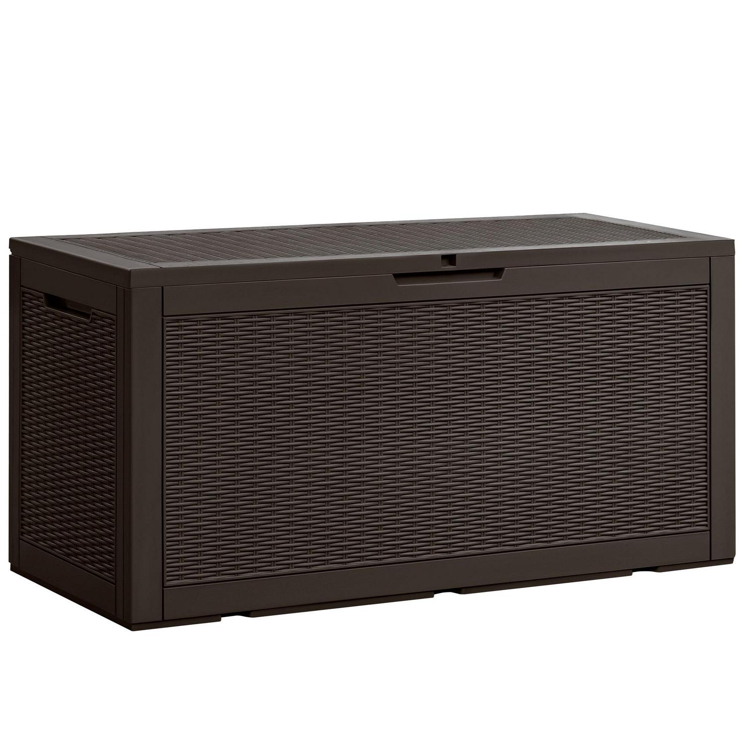 Vineego Outdoor All-Weather 105 Gallon Resin Deck Box, Brown