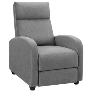 Vineego Recliner,Adjustable Home Theater Single Fabric Recliner with Thick Seat Cushion and Backrest Modern Living Room Recliners,Grey