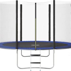 Vineego Trampoline 12FT Outdoor Recreational Jumping Bed with Safety Net & Ladder Backyard Trampolines,Blue