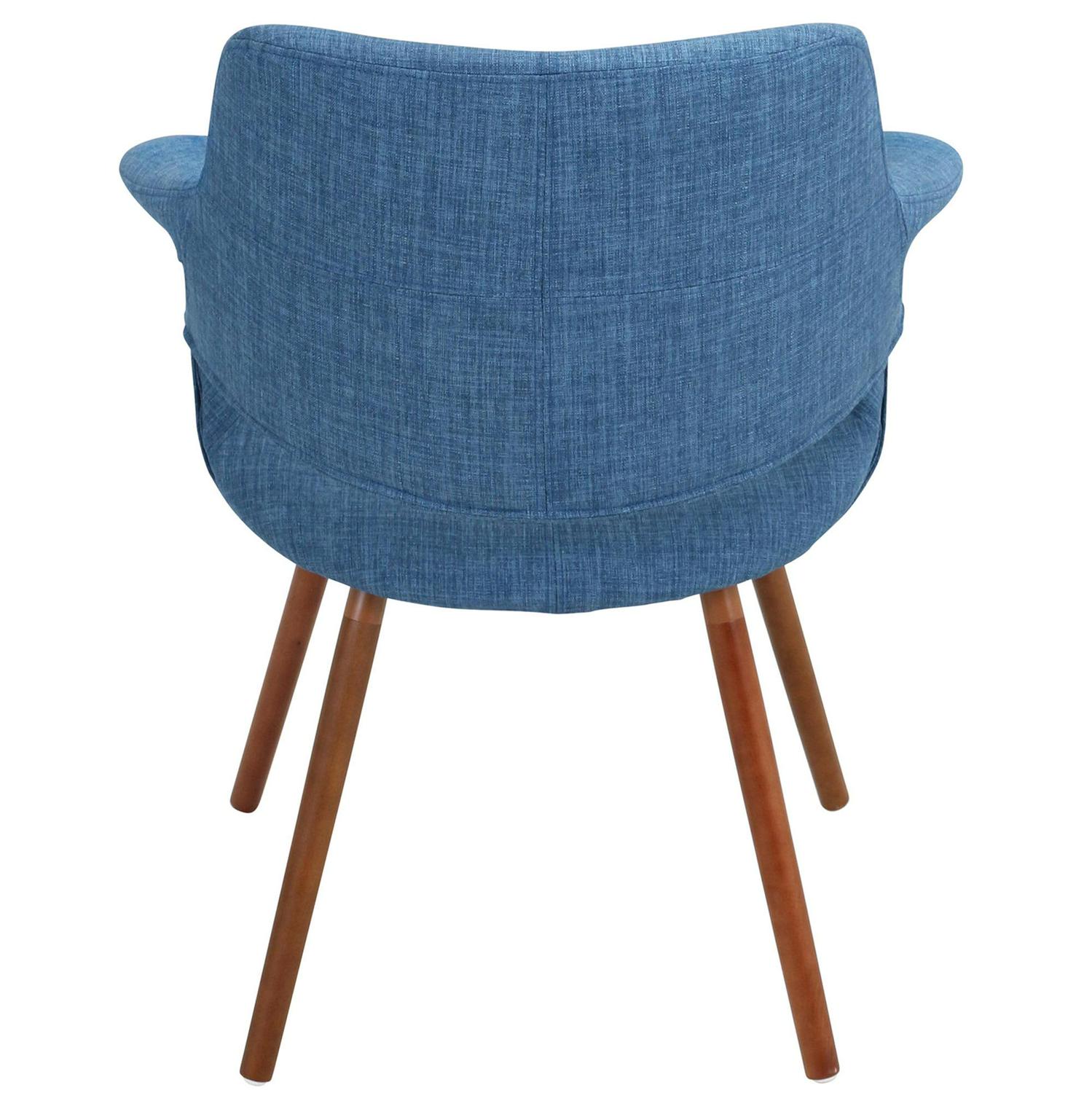 Vintage Flair Mid-Century Modern Chair in Walnut and Blue by LumiSource - Image 5