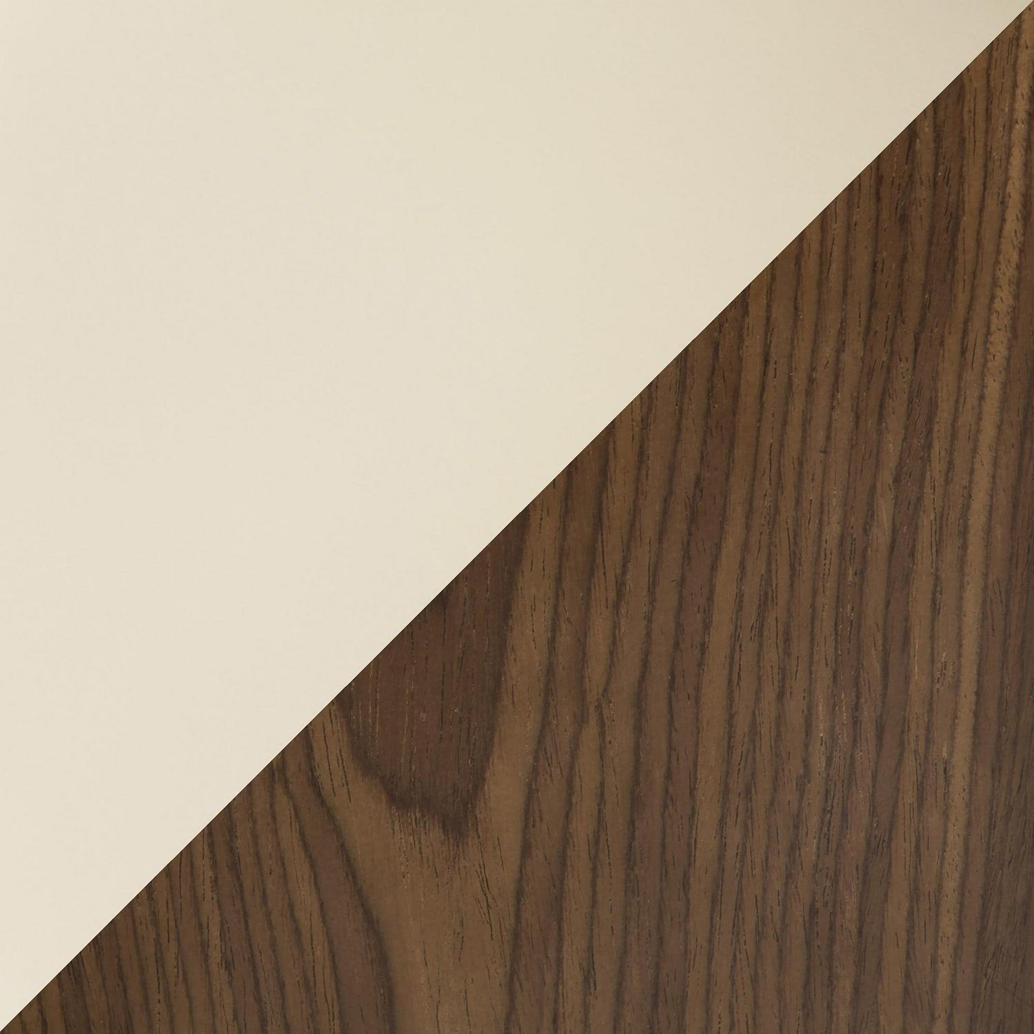 Vintage Mod Mid-Century Modern Adjustable Barstool with Swivel in Walnut and Cream Fabric by LumiSource - Image 7