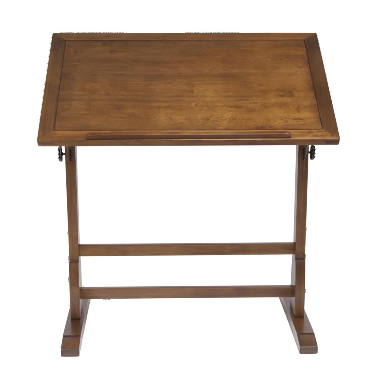 Studio Designs Vintage Drafting Drawing Table with Adjustable 36" Wide Top, Rustic Oak - Image 3