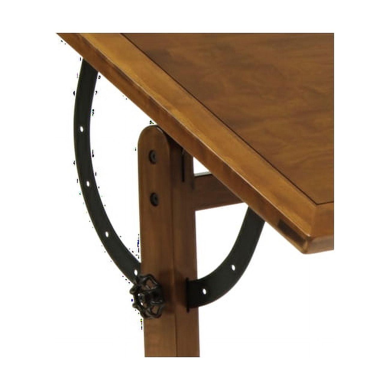 Studio Designs Vintage Drafting Drawing Table with Adjustable 36" Wide Top, Rustic Oak - Image 2