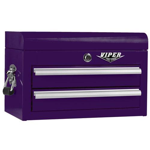 Viper Tool Storage V218MCOR 18-Inch 2-Drawer 18 Gauge Steel Mini Storage Chest W/ Lid Compartment, Orange - Image 4