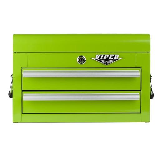 Viper Tool Storage V218MCOR 18-Inch 2-Drawer 18 Gauge Steel Mini Storage Chest W/ Lid Compartment, Orange - Image 3