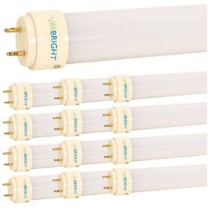 Viribright 4 Foot T8 LED Tube 12 Pack, Cool White 4000K, 40 Watt Equivalent, Ballast Bypass, G13 Base