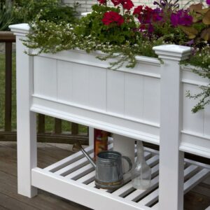 Vita 29" x 24" x 35" Vinyl Extension Kit for Cambridge Planter, White, VA68215