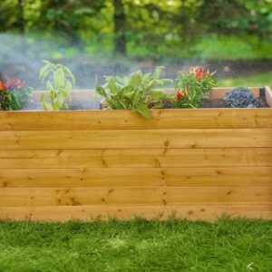 Vita Mezza 3' L x 5' W Cedar Keyhole Composting Garden, Golden Brown, VT17702