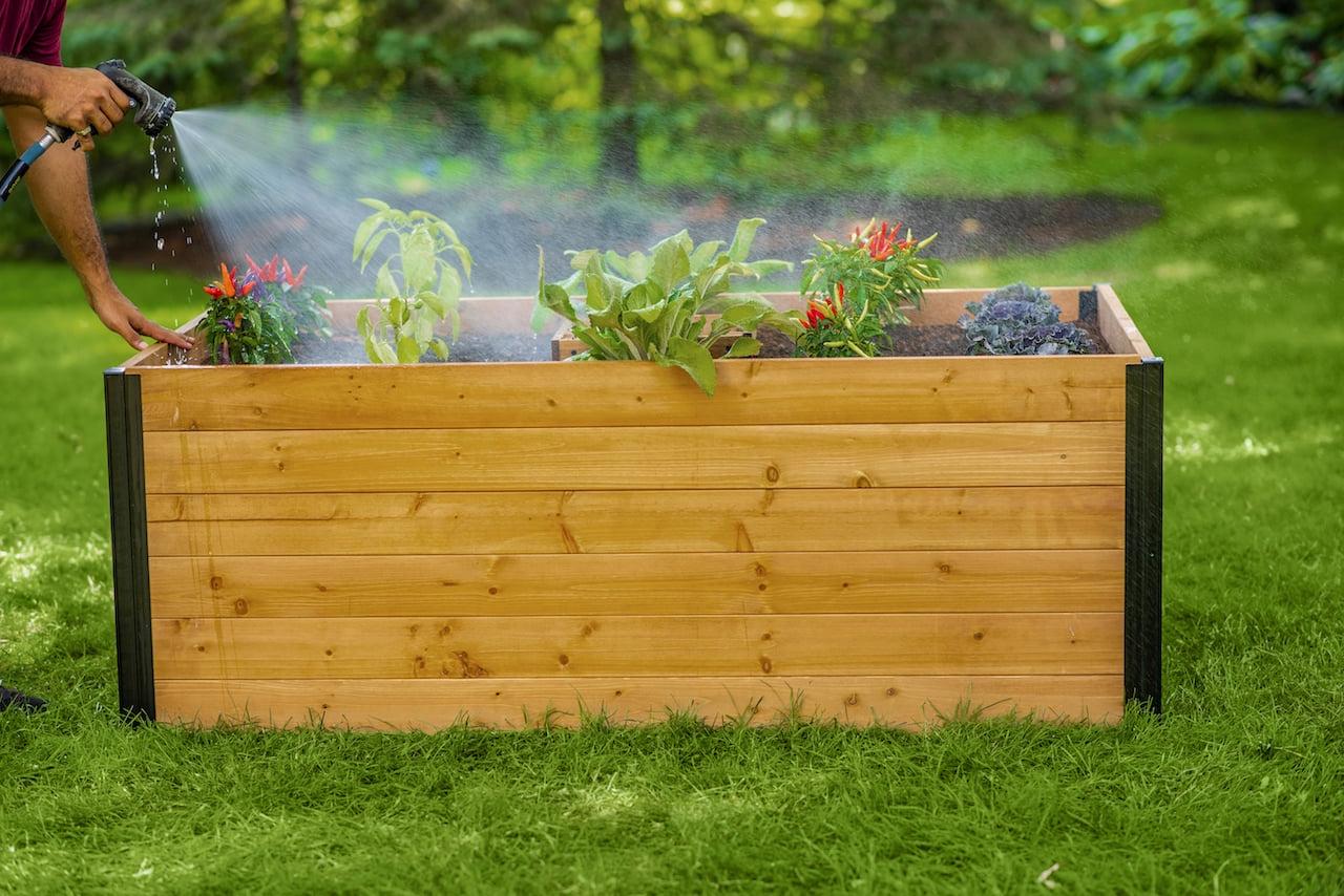 Vita Mezza 3' L x 5' W Cedar Keyhole Composting Garden, Golden Brown, VT17702