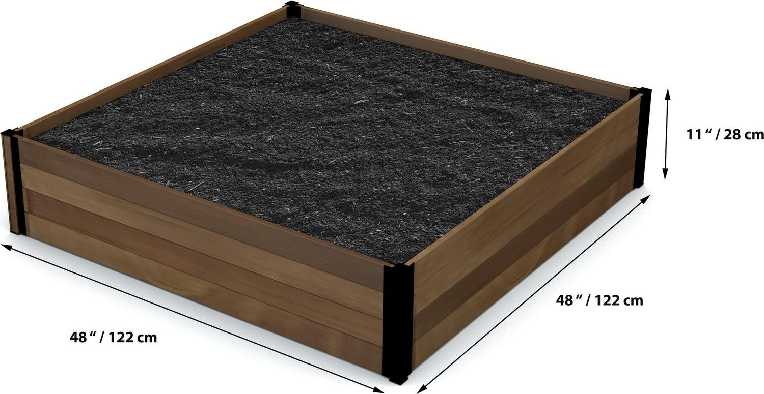 Vita Mezza 48 in L x 48 in W x 11 in H Cedar Raised Garden Bed, Golden Brown, VT17703 - Image 5