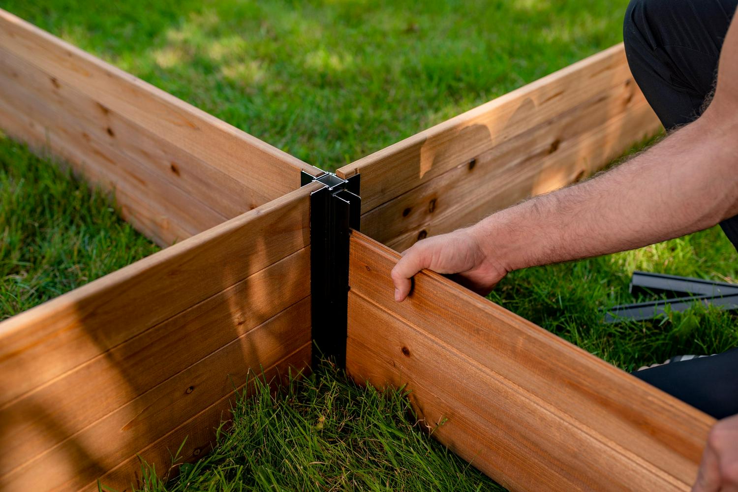 Vita Mezza 48 in L x 48 in W x 11 in H Cedar Raised Garden Bed, Golden Brown, VT17703 - Image 4