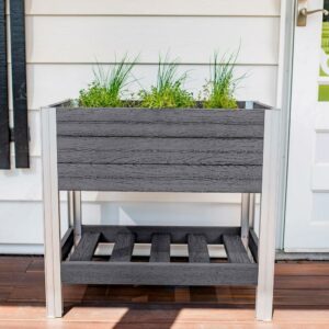 Vita Urbana 18" x 30" Raised Vinyl Sprout Farm, Slate Gray, VT17619