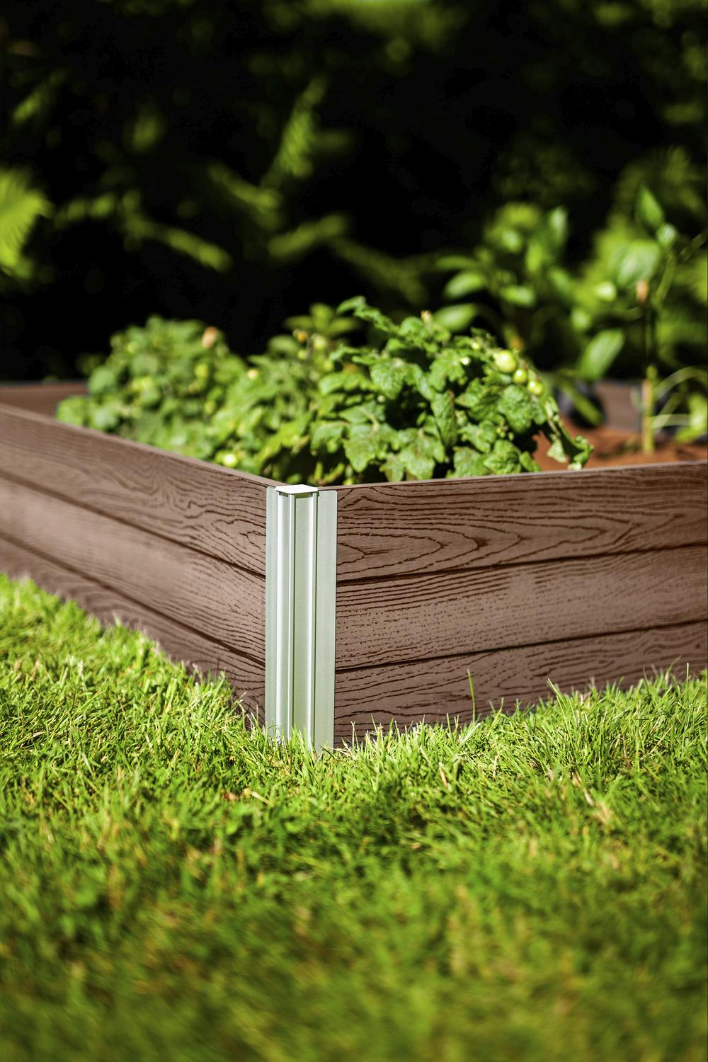 Vita Urbana 48"L x 48"W x 11"H Vinyl Raised Garden Bed, Espresso Brown, VT17500 - Image 2