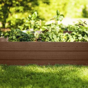 Vita Urbana 48"L x 48"W x 11"H Vinyl Raised Garden Bed, Slate Gray