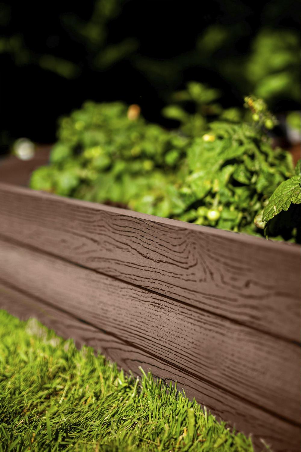 Vita Urbana 48"L x 48"W x 11"H Vinyl Raised Garden Bed, Espresso Brown, VT17500 - Image 3