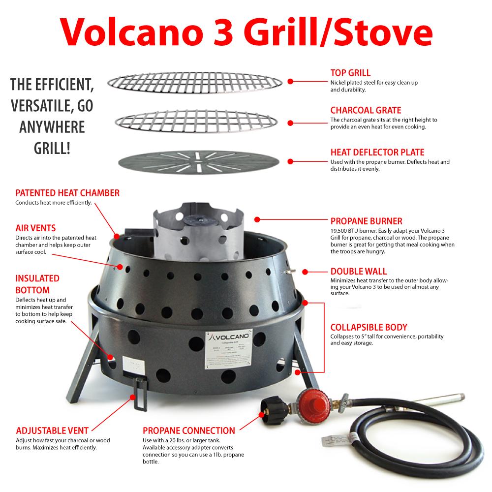 Volcano 3 Collapsible Propane Grill - Image 5