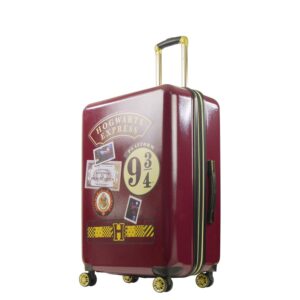 Harry Potter 29 Inch Rolling Luggage, Hogwarts Express Hardshell Suitcase with Spinner Wheels, Burgundy