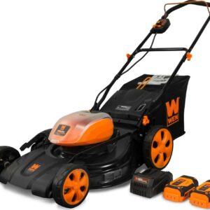 WEN 40V Max Lithium Ion 21-Inch Cordless 3-in-1 Lawn Mower with Two Batteries, 16-Gallon Bag and Charger
