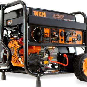 WEN 4,750-Watt 120V/240V Dual Fuel Portable Generator with Wheel Kit, Electric Start, and CO Watchdog (DF475X)