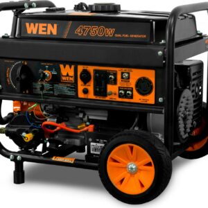 WEN 4,750-Watt 120V/240V Dual Fuel Portable Generator with Wheel Kit and Electric Start (DF475T)