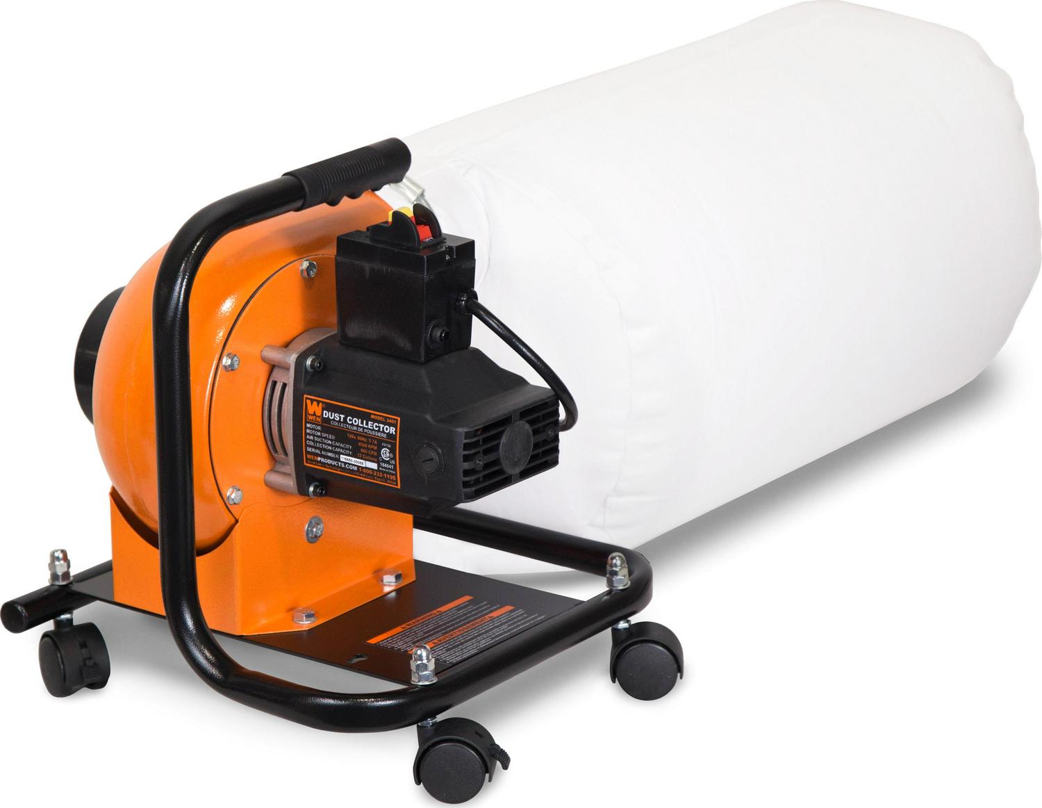 WEN Products DC3401 12 gallon, 660 CFM, Wet/Dry Vacuum Cleaner, 4'' Hose, Black with Zippered Collection Bag - Image 3