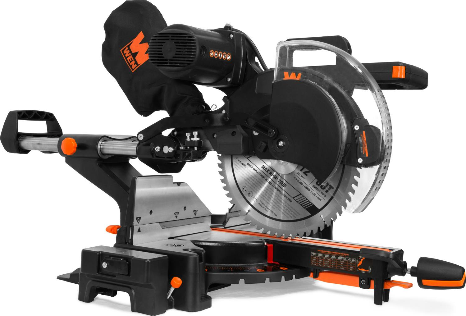 WEN Products MM1214T 15 Amp 12-inch Dual Bevel Sliding Compound Miter Saw with Laser - Image 3