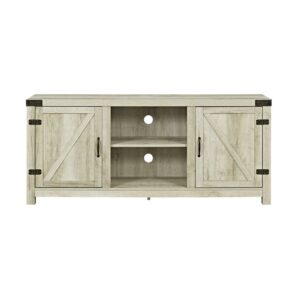 58" Farmhouse TV Stand in White Oak