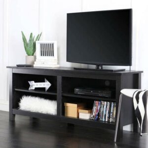 Walker Edison Open Storage TV Stand for TVs up to 65", Black