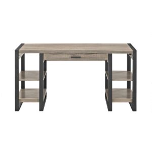Walker Edison Industrial 4-Shelf Computer Desk with USB Port, Driftwood