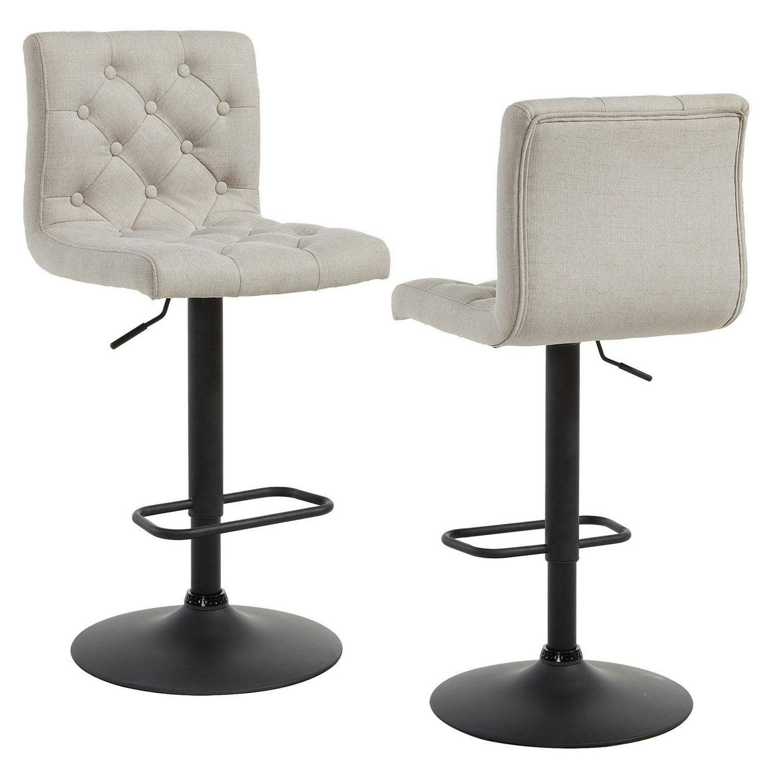 WHI AIR LIFT STOOL, SET OF 2, FABRIC/METAL, BEIGE - Image 9