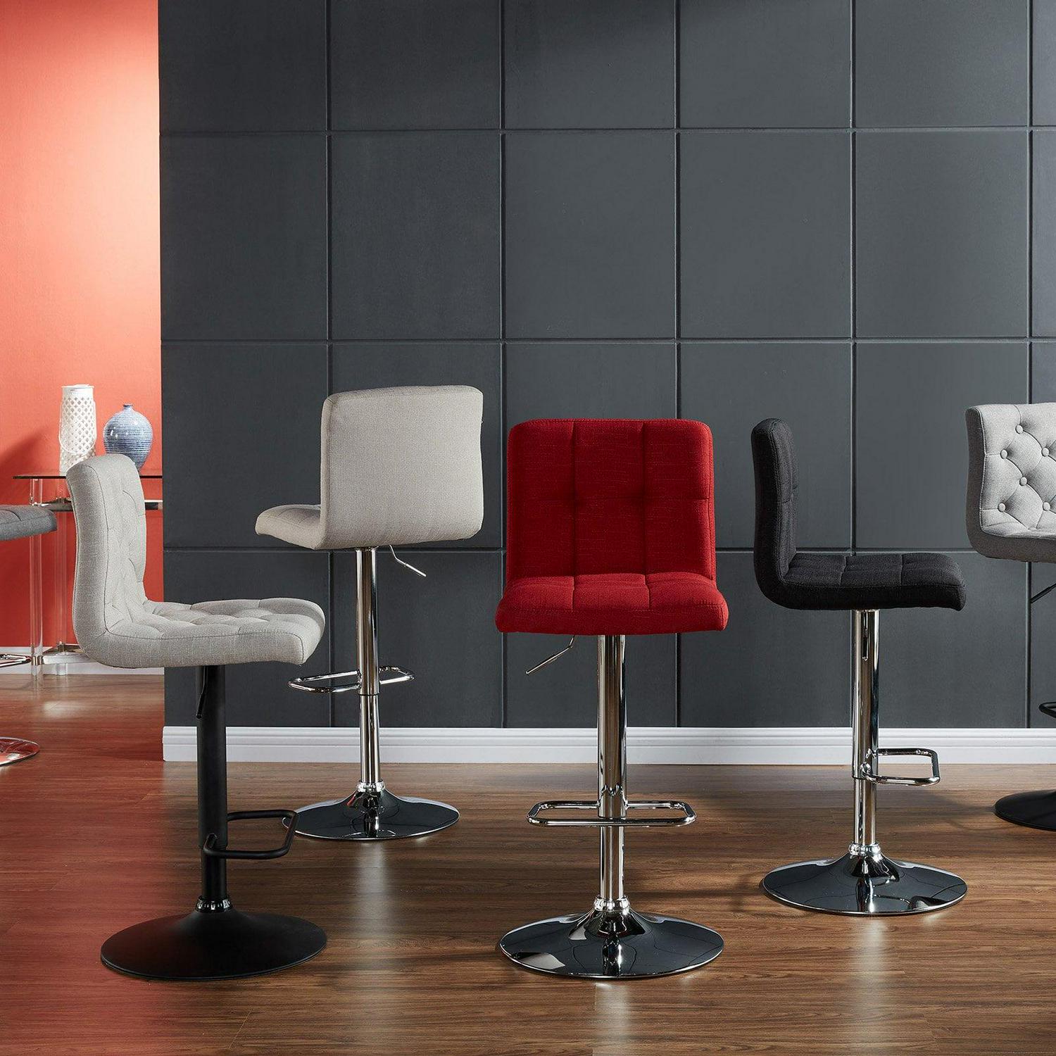 WHI AIR LIFT STOOL, SET OF 2, FABRIC/METAL, BEIGE - Image 4