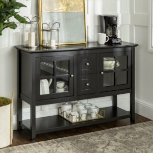 52" Wood Console Table TV Stand in Black