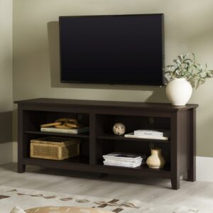 Walker Edison Open Storage TV Stand for TVs up to 65", Espresso