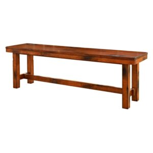 Walker Edison Transitional Wood Backless Dining Bench, Dark Oak