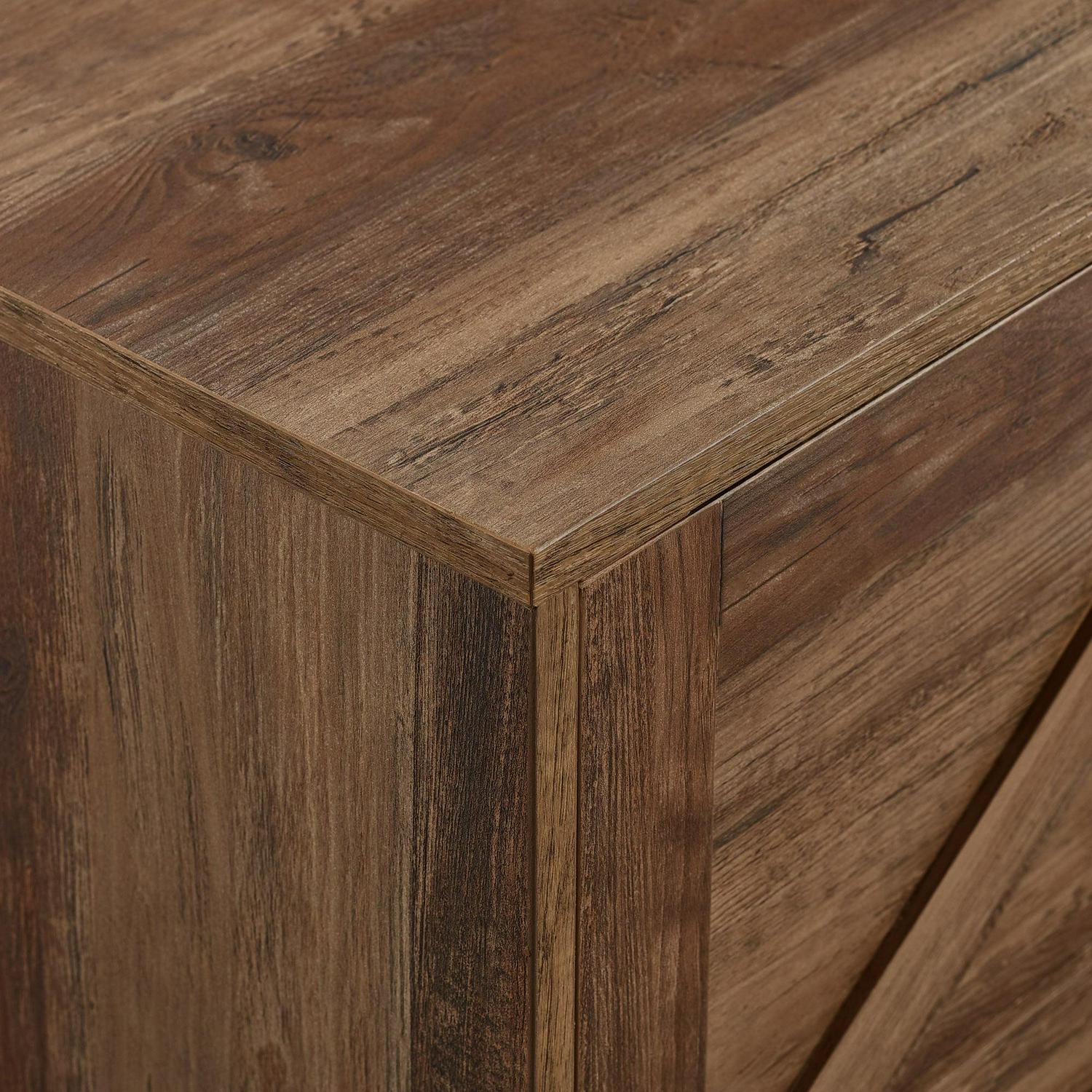 Walker Edison Rustic Open and Closed Storage TV stand for TVs up to 80”, Rustic Oak - Image 11