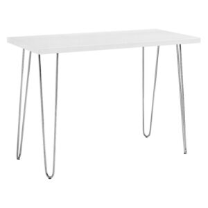 Walker Edison Mid Century Modern Wood Computer Desk, White