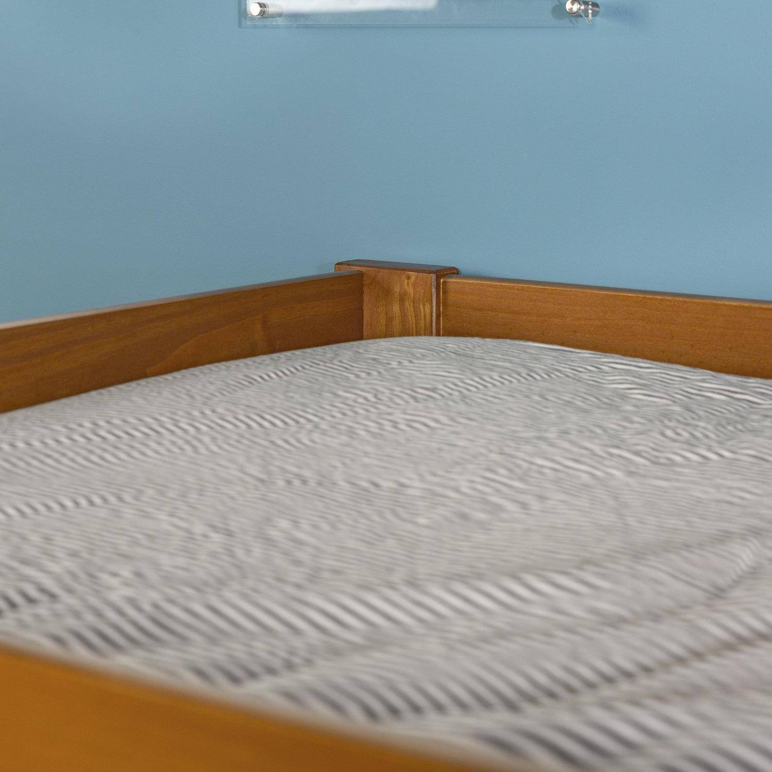 Walker Edison Modern Twin Over Twin Youth Bunk Bed, Caramel - Image 4