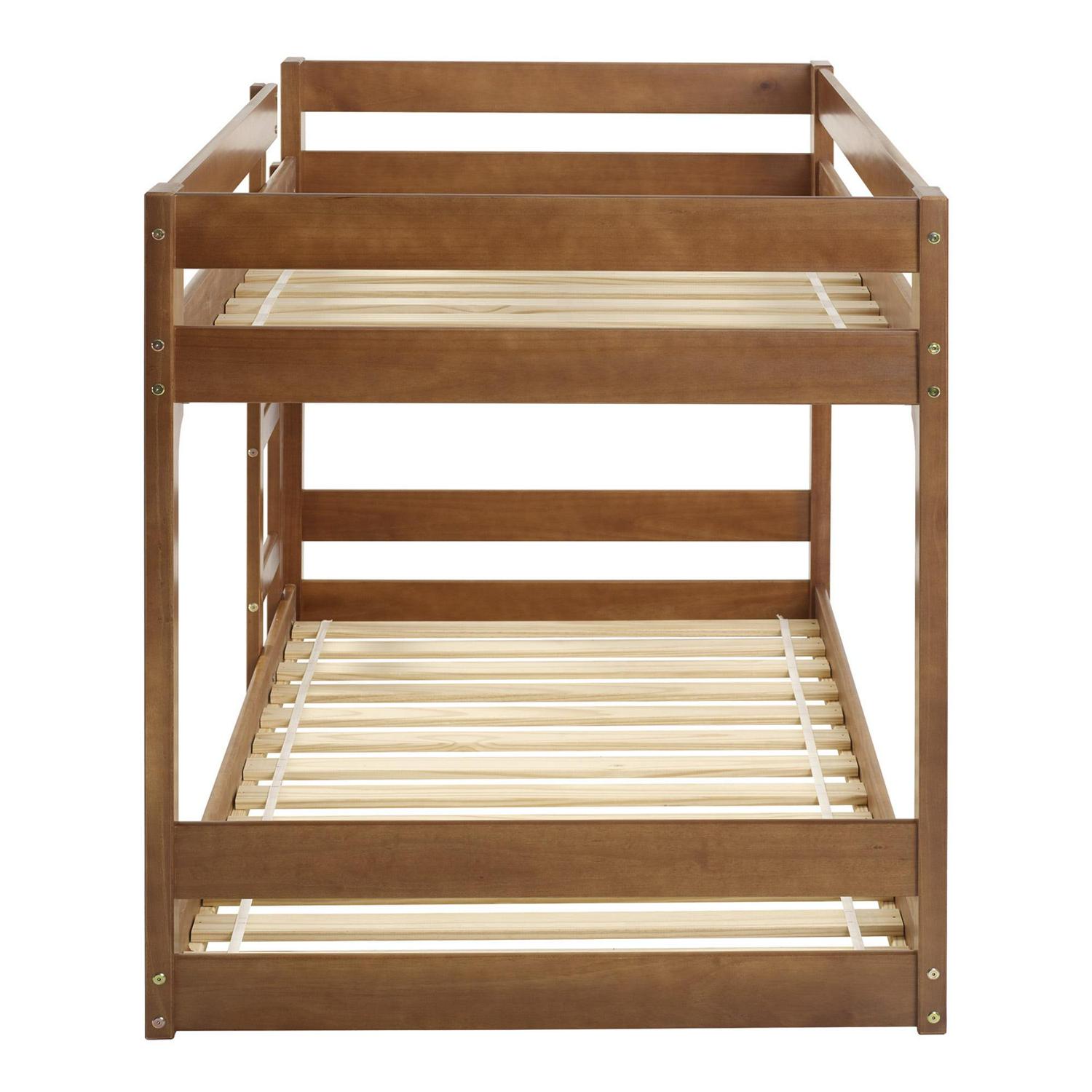 Walker Edison Modern Twin Over Twin Youth Bunk Bed, Caramel - Image 14