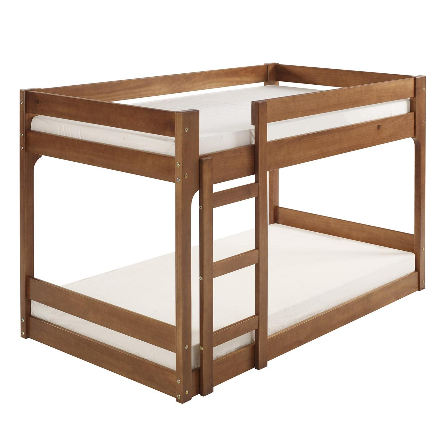 Walker Edison Modern Twin Over Twin Youth Bunk Bed, Caramel - Image 11