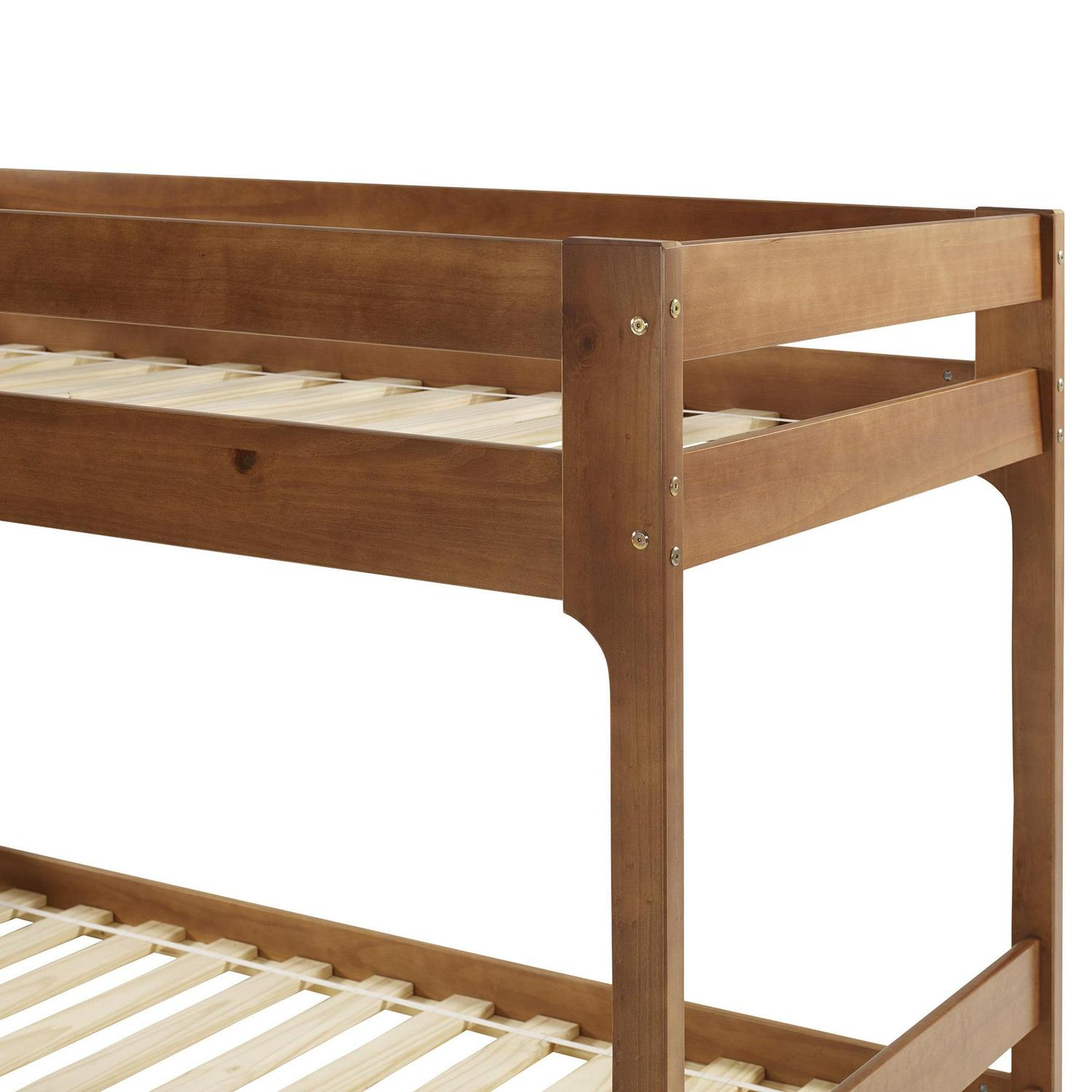 Walker Edison Modern Twin Over Twin Youth Bunk Bed, Caramel - Image 15