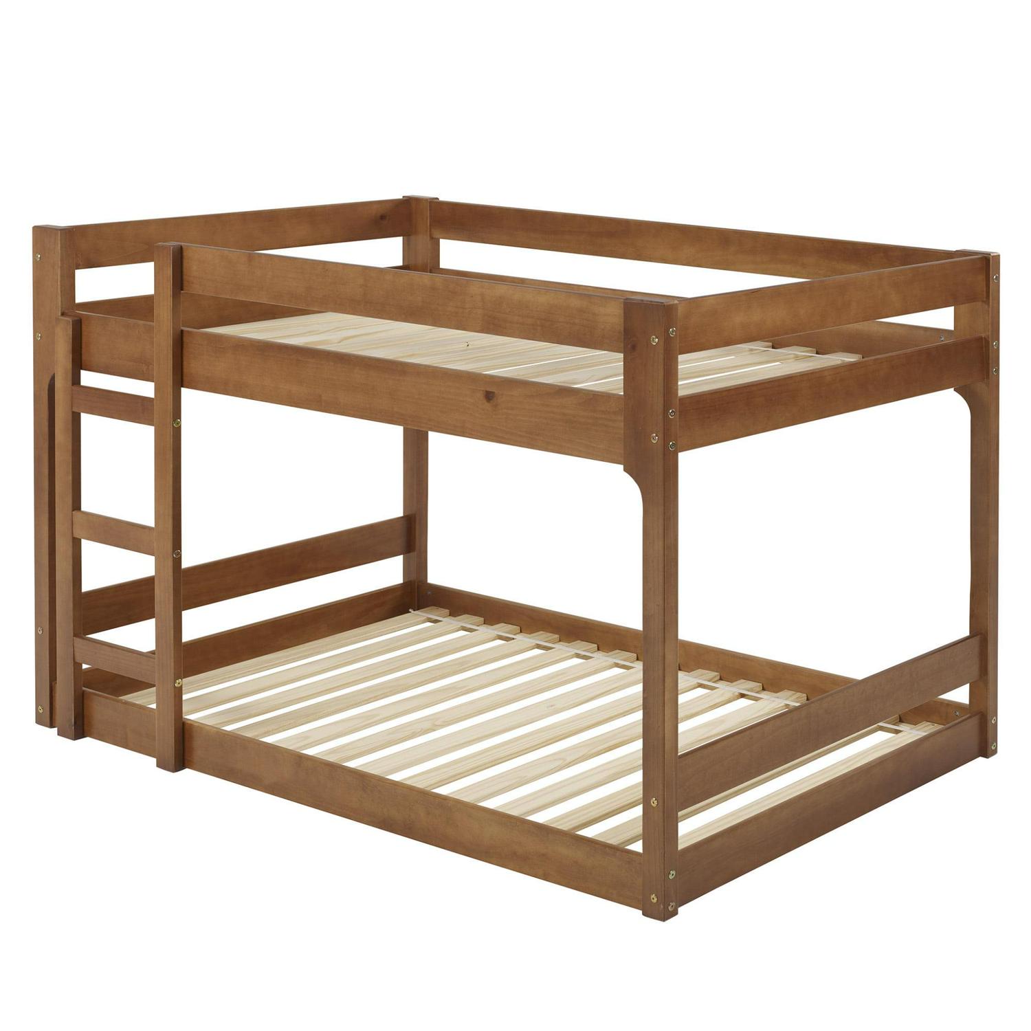 Walker Edison Modern Twin Over Twin Youth Bunk Bed, Caramel - Image 12