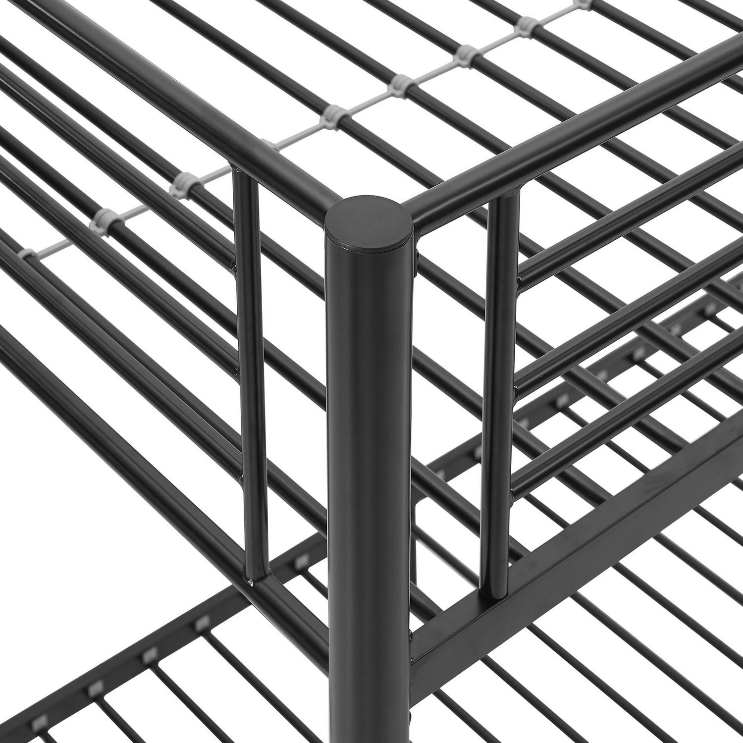 Walker Edison Premium Twin Over Full Metal Bunk Bed, Black - Image 9