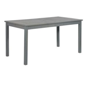 Acacia Wood Patio Simple Dining Table -Gray Wash
