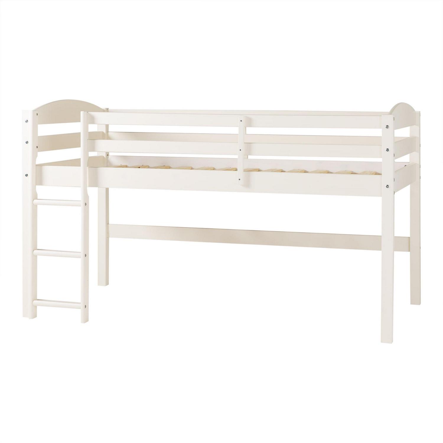 Walker Edison Solid Wood Junior Twin Low Loft Bed, White - Image 10