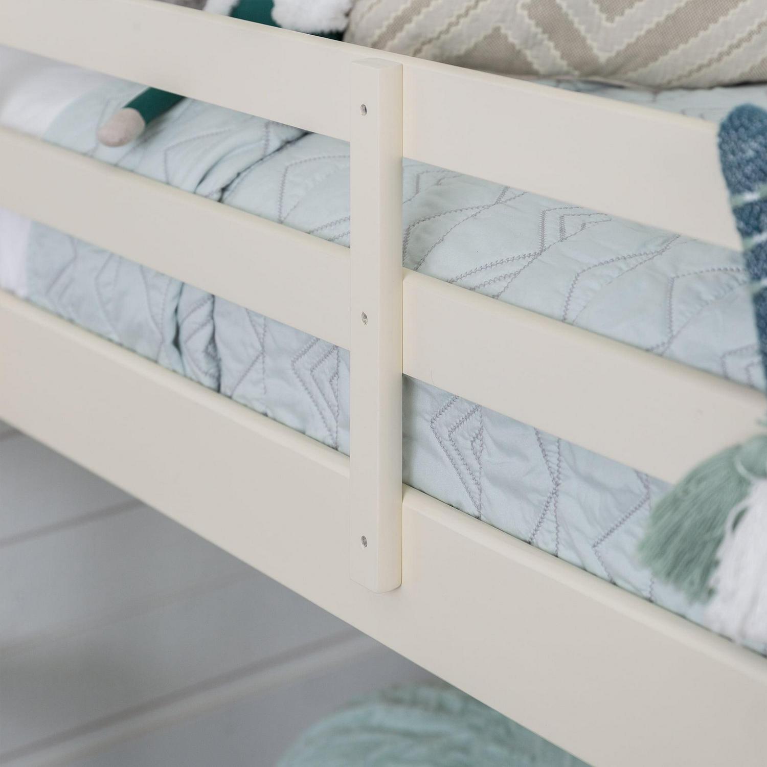 Walker Edison Solid Wood Junior Twin Low Loft Bed, White - Image 6